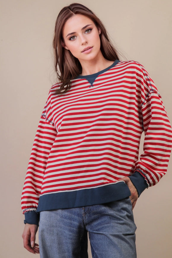 Lori Striped Oversized Sweatshirt