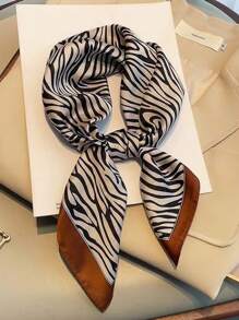 Zebra Brown Edge Wild Rag