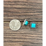 8mm Square Stone Stud Earrings