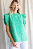 Bren Dot Print Top-Green