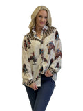 Layla Western & Leopard Button Up