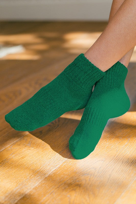 Solid Quarter Socks-Green