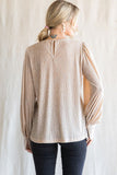 Holly Textured Peasant Top-Champagne