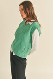 Vivi Knit Basket Weave Sweater Vest