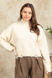 Lindsey Solid Sweater-Ivory
