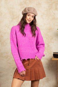 Lindsey Solid Sweater-Pink