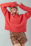 Lindsey Solid Sweater-Red