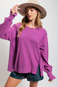 Remi Ribbed Pullover-Lilac Rose