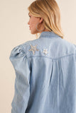 Chambray Sequin Western Top