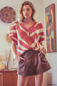 Tori Zebra Knit Sweater Top