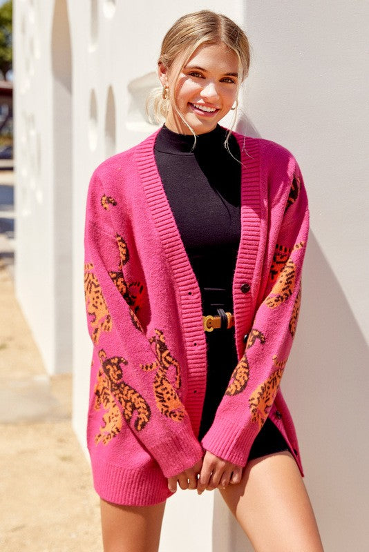 Bibiy レオパード カーディガン bibiy ペプラムカーディガン