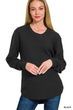 Heather Basic Sweater-Black