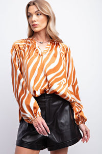 Aden Zebra Print Top