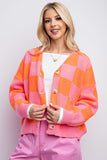 Bentley Checkered Button Sweater Cardigan