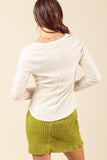 Cort Brushed Knit Henley-Cream