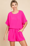 Hidi Solid Loungewear Sets-Pink