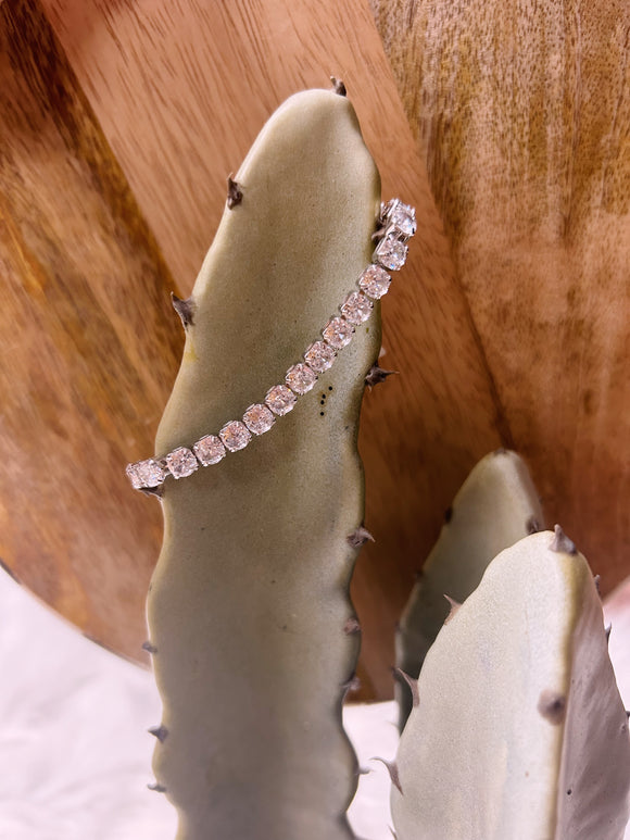 Silver Rhinestone Tennis Bracelet