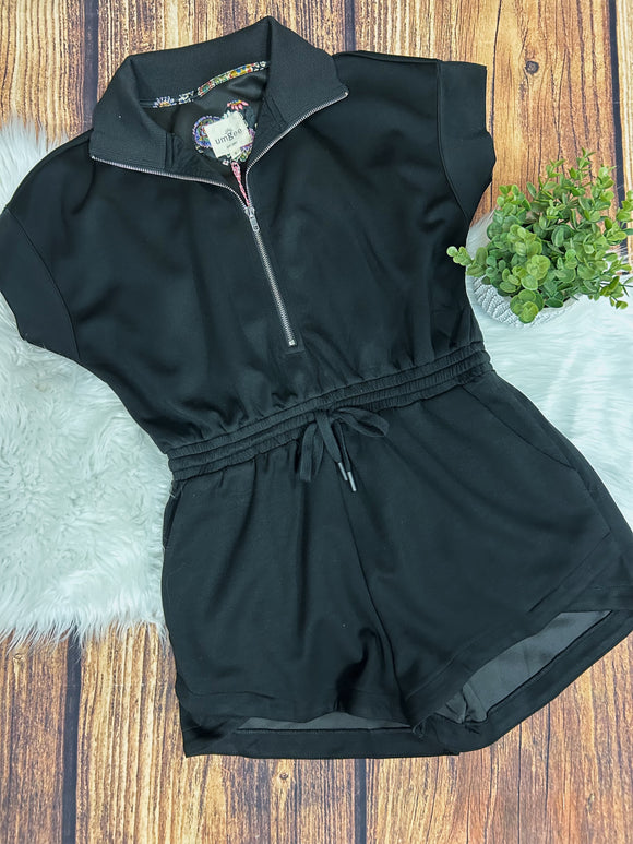 Carly Black Dolman Romper
