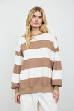 Madi Oversized Wide Stripe Crew Neck Top
