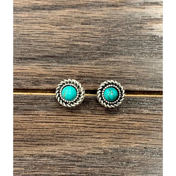 5mm Round Turquoise Stud Earrings