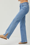 Bryn Mid Rise Cross Over Side Slit Straight