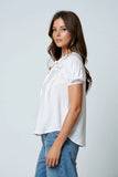 Maci Embroidered Lace Trim Top