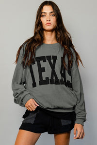 Texas Comfy Graphic Sweatshirt-Olive