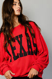 Texas Comfy Graphic Sweatshirt-RED