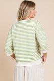 Harley Striped Print 3/4 Sleeves Top