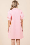 Bella Textured Dress-Pink