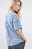 Jacee Short Sleeve Pocket Tee-Blue