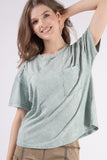 Jacee Short Sleeve Pocket Tee-Sage