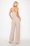 Marcella Wide Leg Tencel Overalls-Taupe