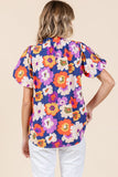 Delaney Flower Puffed Sleeve Top