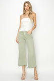 Risen High-Rise Crop Jeans-Sage