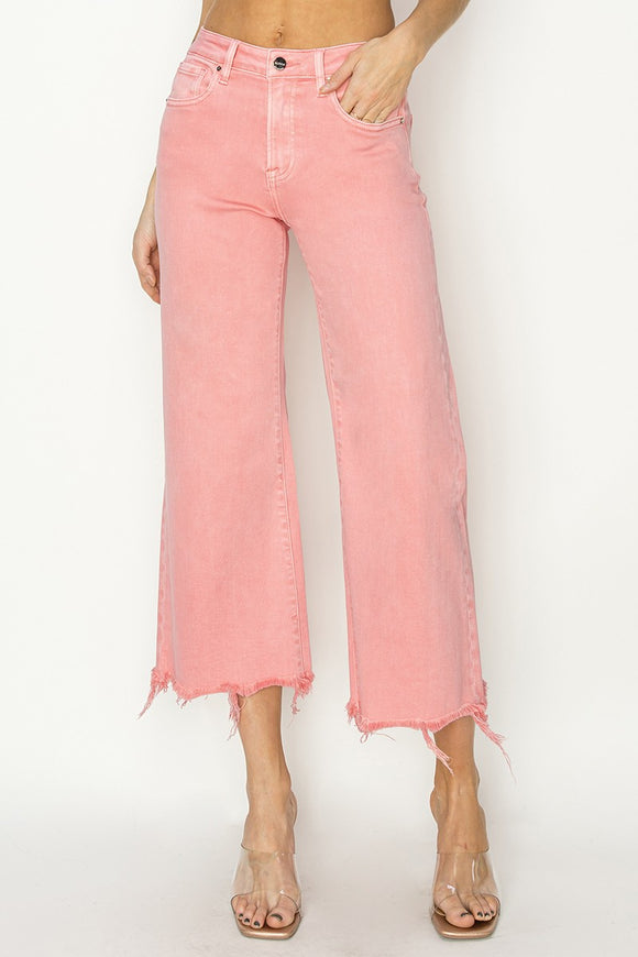 Risen Flamingo High-Rise Crop Jeans