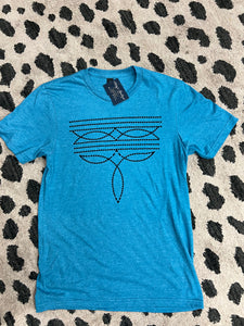 Boot Stitch Tee-Turquoise