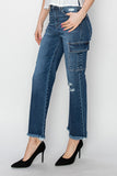 Risen Cargo Ankle Straight Jeans