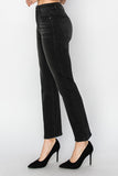 Risen Curvy HW Crop Straight Jeans- Black