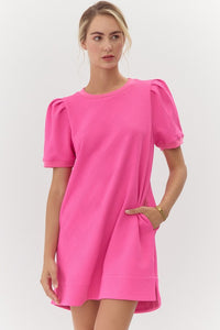 Alana Textured Dress-Kelly Hot Pink