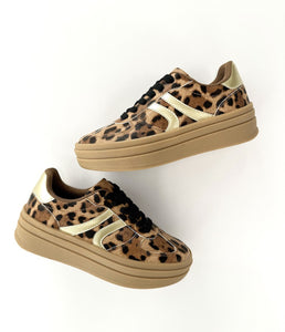 Platform Sneakers- Leopard Gold