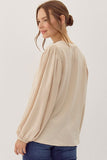 Seint Long Peasant Sleeve Top- Oatmeal