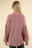 Jamie Two Tone Ribbed Top-pink