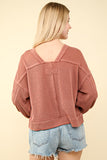 Fawn Two Tone Knit Top-Cedar