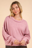 Fawn Two Tone Knit Top-Pink