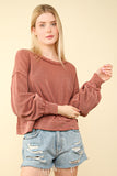 Fawn Two Tone Knit Top-Cedar