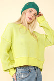 Kinsley Two-Toned Striped Sweater- Lemon