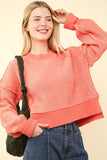 Kinsley Two-Toned Striped Sweater- Orange