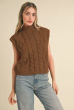 Chunky Cable Knit Sweater Vest