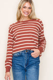 Gina Stripe Pullover Sweater-Picante